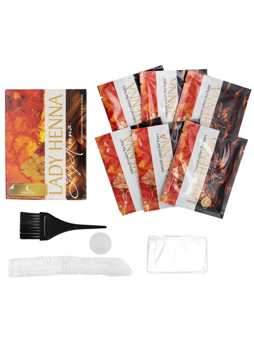 Краска натуральная на основе хны каштан Lady Henna