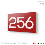 Номер на дверь 256, табличка на дверь для офиса, квартиры, кабинета, аудитории, склада, красная 120х70 мм, Айдентика Технолоджи