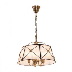 Citilux Дрезден CL409152 Люстра подвесная с белым абажуром Бронза