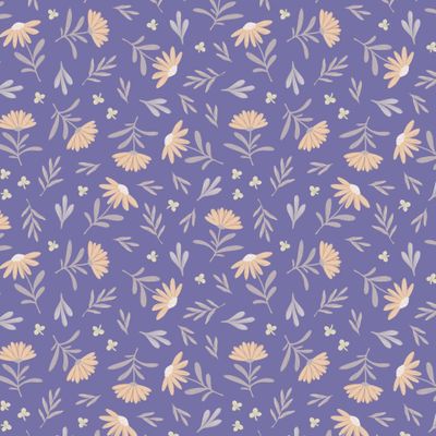 Нежные цветочки на лиловом фоне