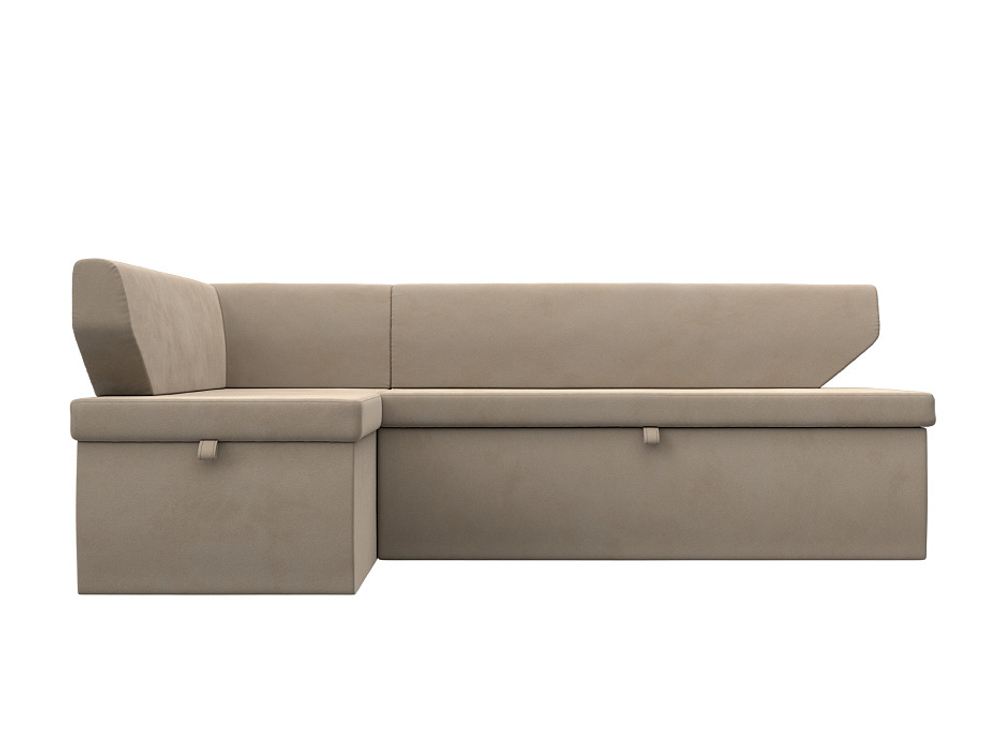 Диван кухонный угловой Омура левый угол, Бежевый, Велюр, 126104L