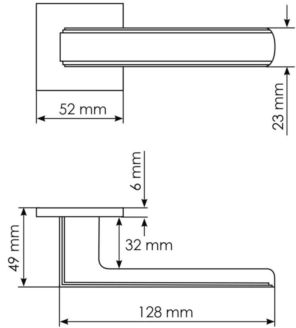 Ручка MORELLI MH-64-S6 FTG итальян.мат.золото квадрат. розетка 6 мм