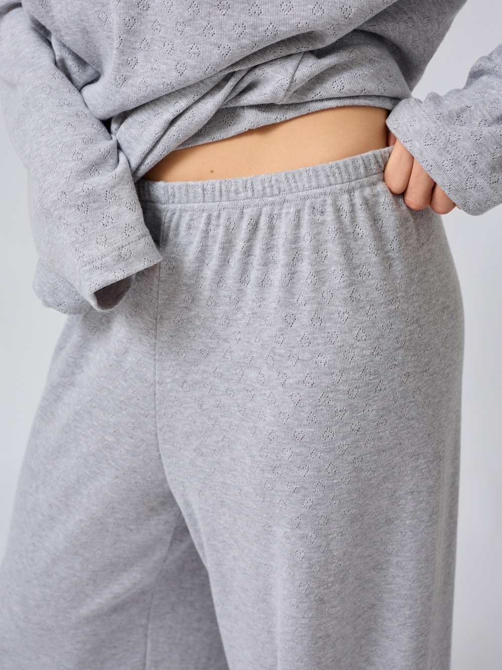 Пижама с брюками и лонгсливом " сердечки"