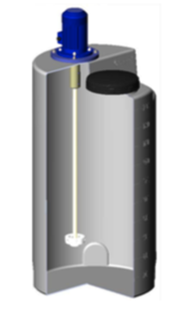 Емкость дозировочная 200 белый с турбинной мешалкой ЭкоПром Дозировочные 200 л. вертикальная цилиндрическая (550x550x1280см;20кг;Белый) - арт.557162