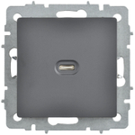 BRITE Розетка USB C 65Вт высокоскоростная зарядка РЮ12-1-БрГ графит IEK