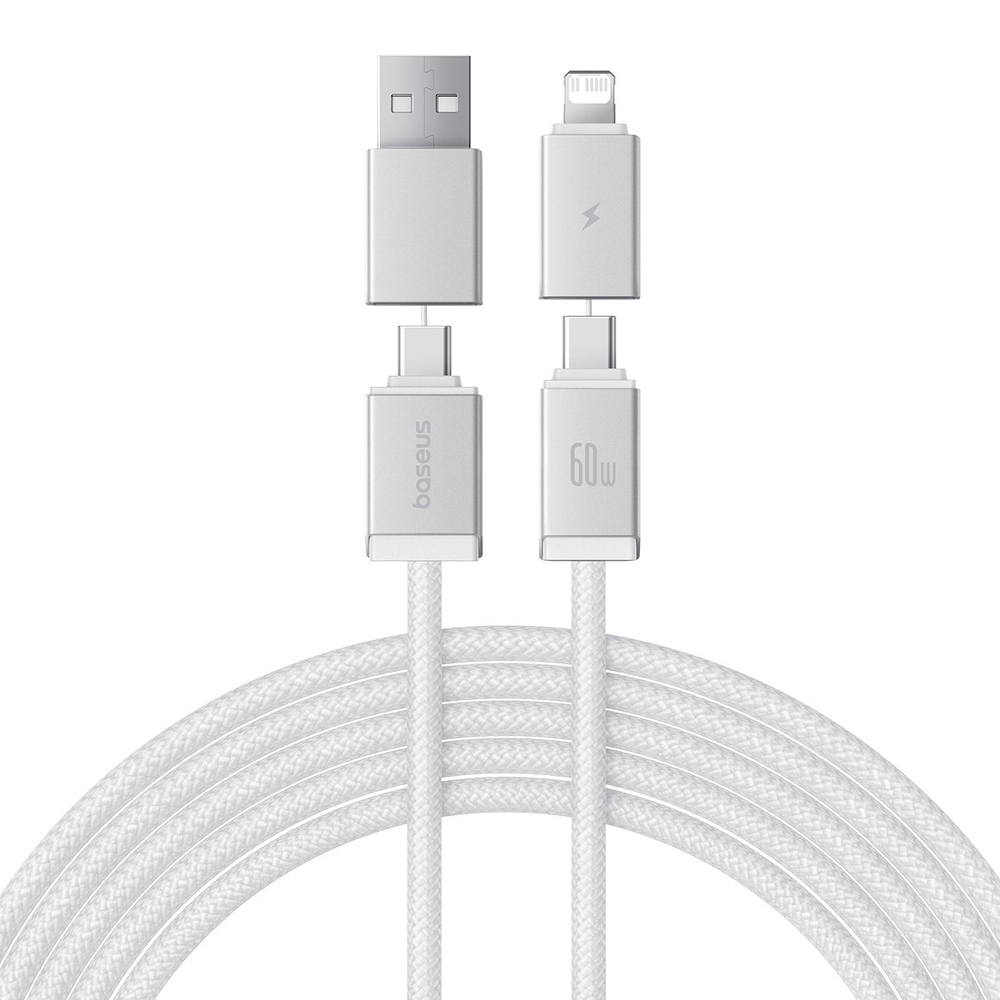 Кабель C+U - C+L Baseus Versatile Two-for-Two Charging+Data 60W 0.6-2m - Moon White
