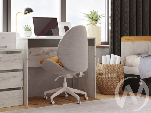 Стол письменный секция №3 НКМ Кент-1 (дуб крафт белый/антрацит)