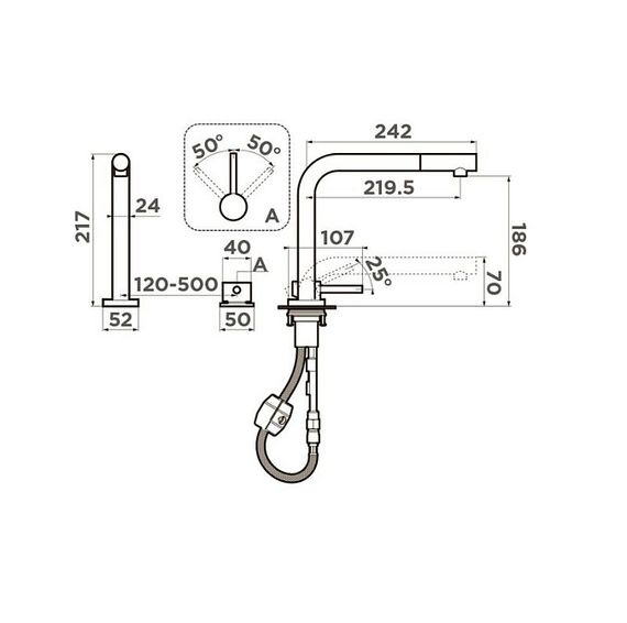 Смеситель Omoikiri Nara-GB латунь/графит
