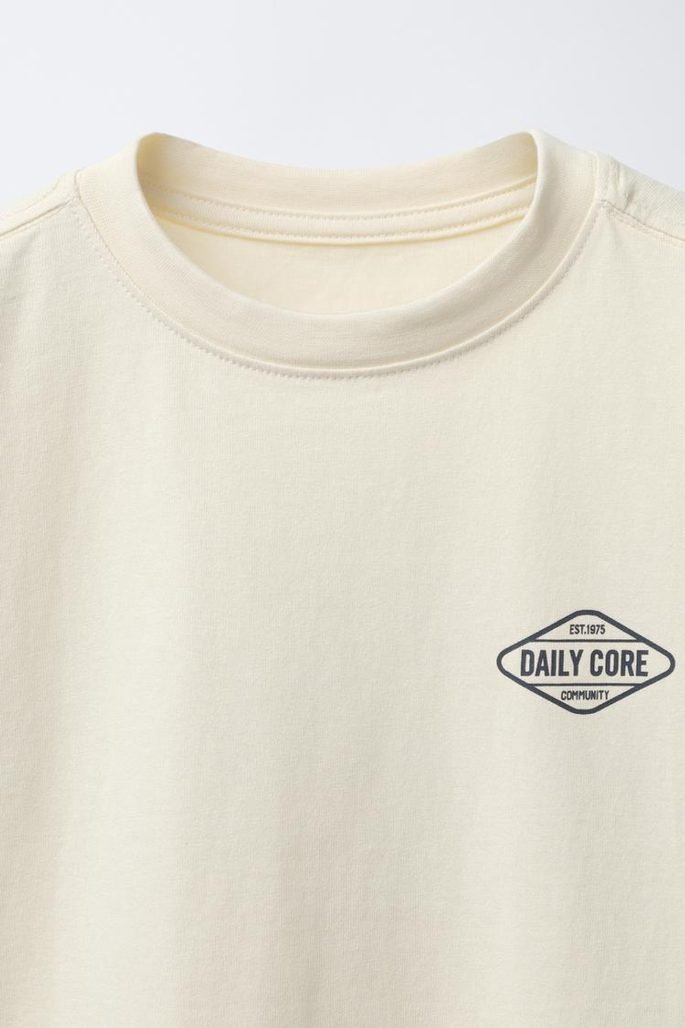 ZARA ФУТБОЛКА С ЛОГОТИПОМ, ЭКРЮ