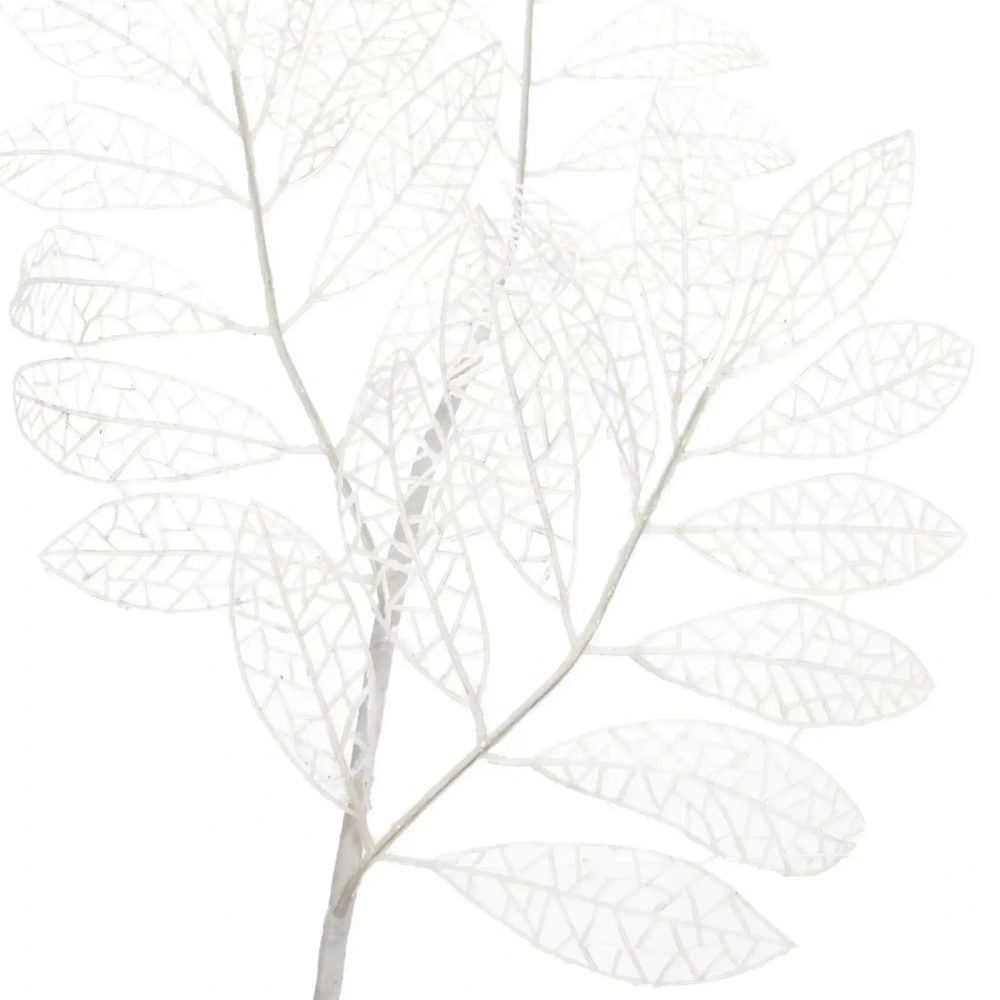Ветка декоративная «Зимние листья» 85 см, Белый