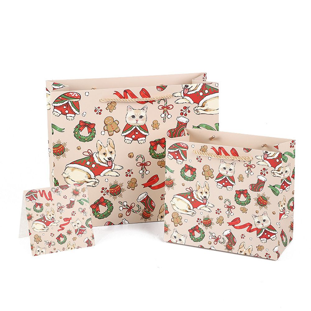 Пакет подарочный &quot;Christmas Animals&quot; 20х18 см
