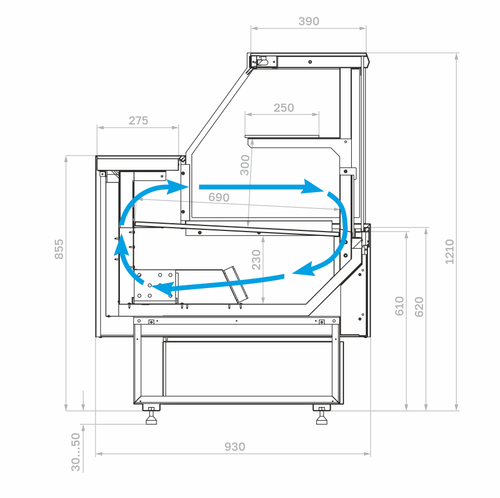 Холодильная витрина Carboma PALM 3 GC95 VM 2,0-1 без боковин (версия 2.0)