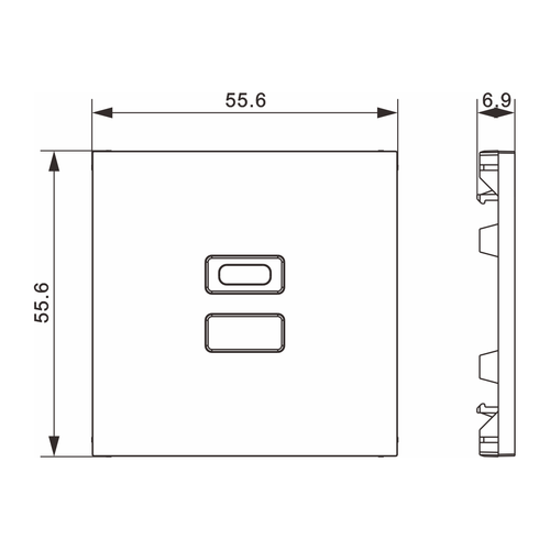 Накладка для розеток USB, матовый белый, серия A07