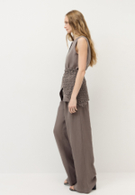 Брюки палаццо из смесового льна