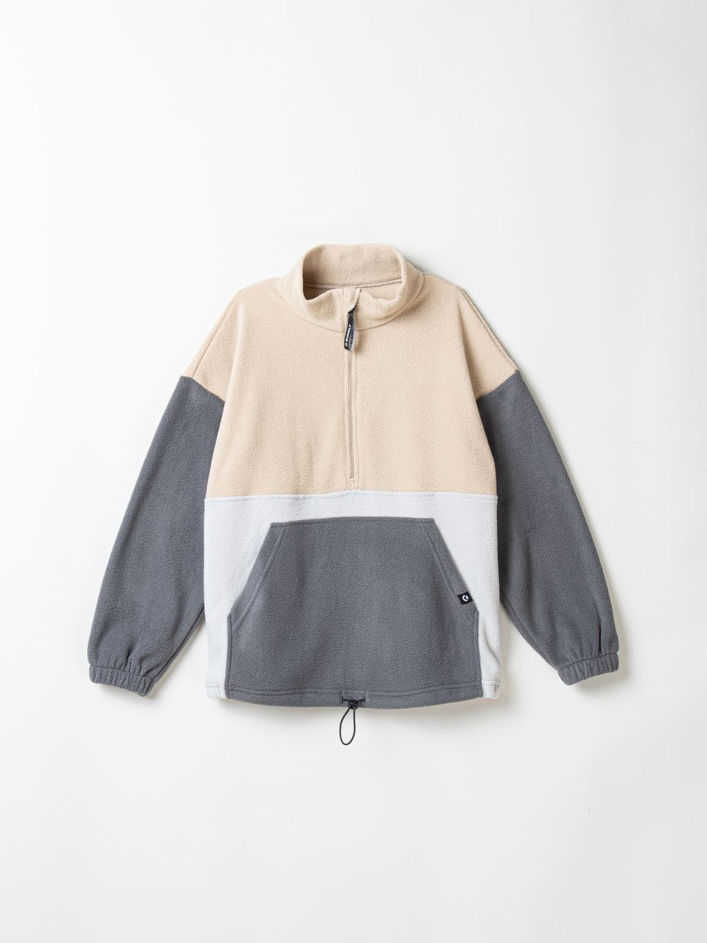 Олимпийка флисовая Колор блок "Графит/Беж" 7+