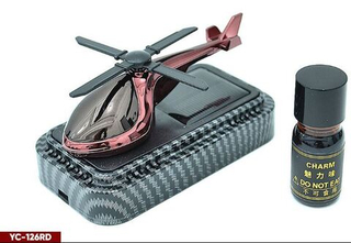 Ароматизатор-игрушка -на торпеду- Вертолет - солн батар (жидк)- YC-126RD красный