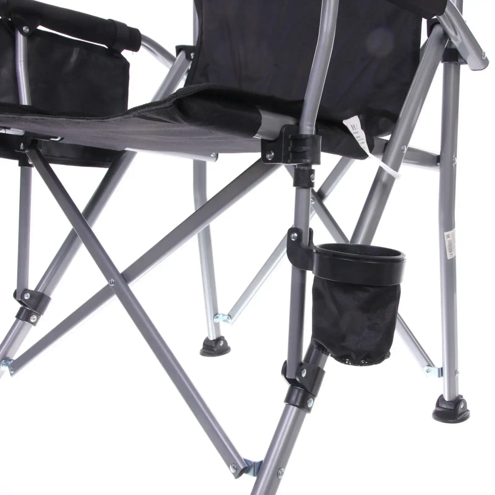 Кресло складное с подлокотниками до 100 кг SJ-0054, 58*58*92 см, цвет: чёрный, ТуристМастер