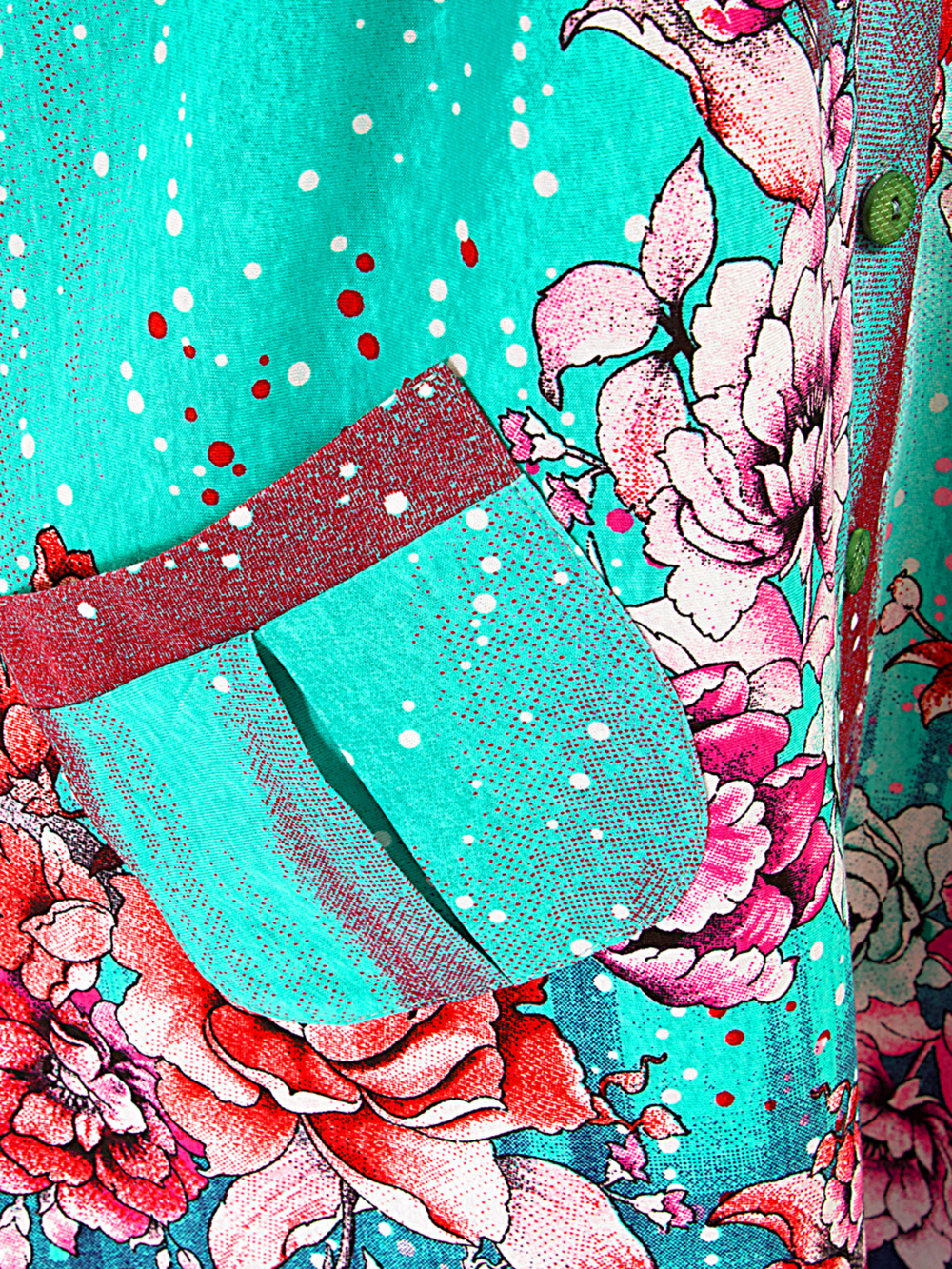 Халат Х-047/зеленыерозы