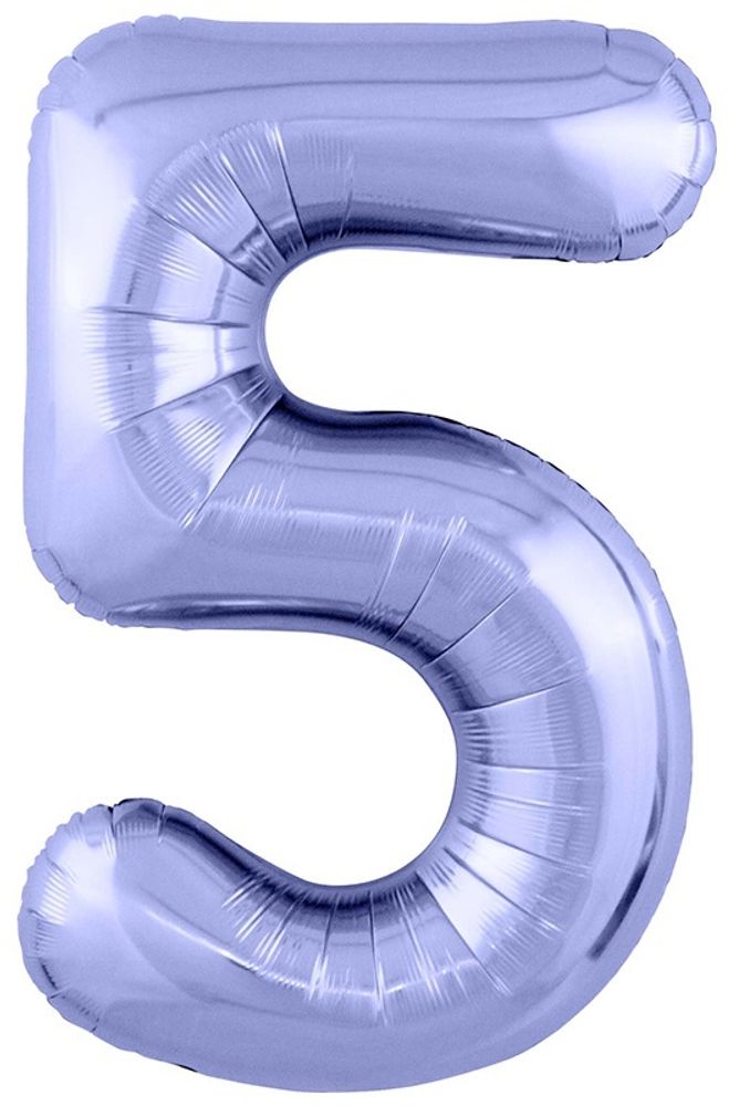 Ag (40&#39;&#39;/102 см) Цифра, 5 Slim, Фиолетовая пастель, 1 шт. в уп.