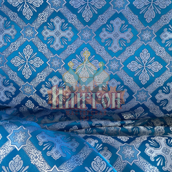 Шёлк "Канон" голубой с серебром