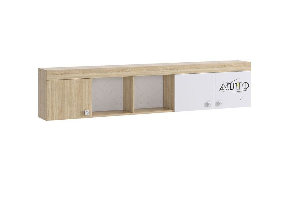 Полка «Форсаж» (дуб сонома/белый), ЛДСП, Мебельсон