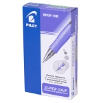 Ручка шариковая масляная автоматическая с грипом PILOT "Super Grip", СИНЯЯ, салатовые детали, узел 0,7 мм, линия письма 0,21 мм, BPGP-10R, BPGP-10R-F SG