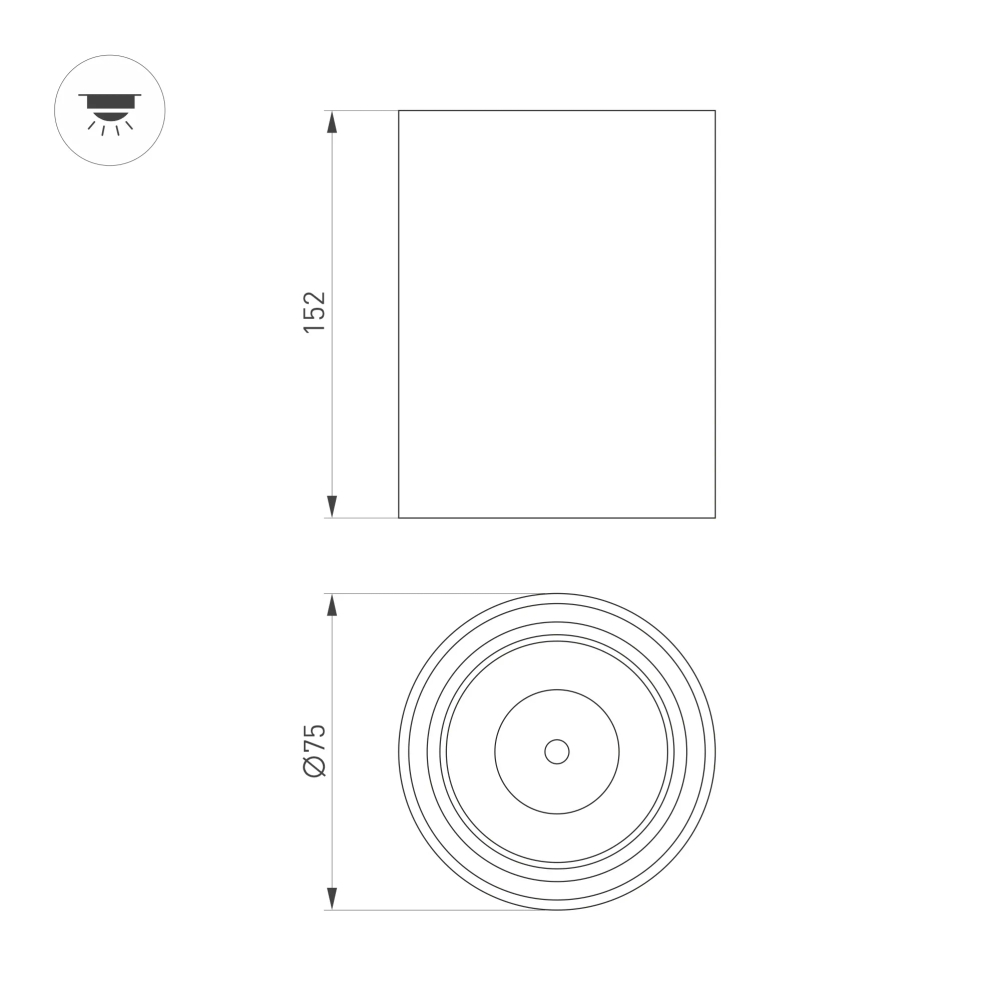Светильник SP-SALT-R75-15W Warm3000 (WH-BK, 40 deg, 230V) (Arlight, IP54 Металл, 5 лет) 057322