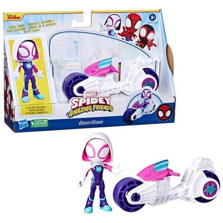 Hasbro Marvel Spidey Amazing Friends - Фигурка паука-призрака на мотоцикле / артикул   F6777 F7461  / GTIN 5010994181604