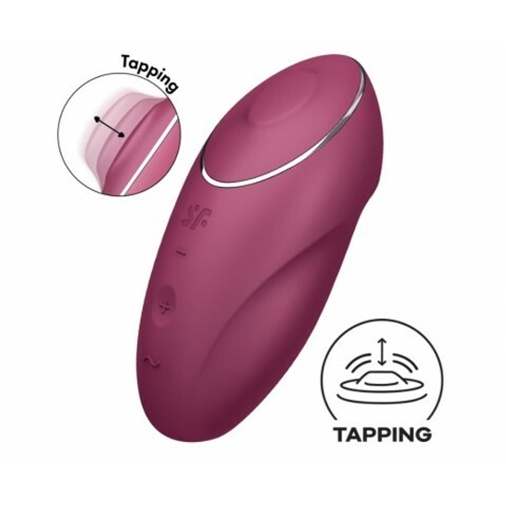 Клиторальный стимулятор с вибрацией Satisfyer Tap&Climax 1 бордовый