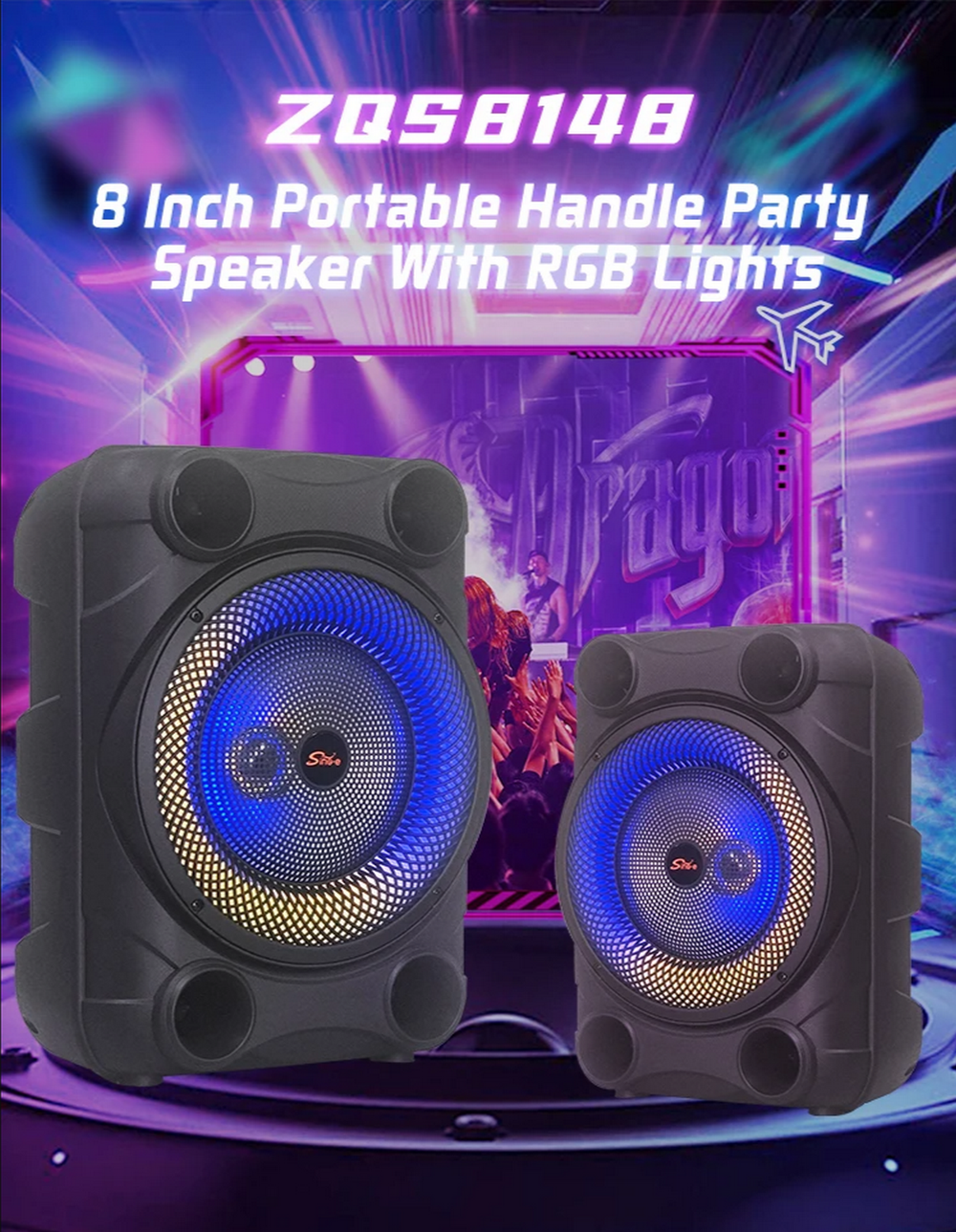 Беспроводная колонка Sing-e ZQS-8148 (8"20W/3A/микрофон)