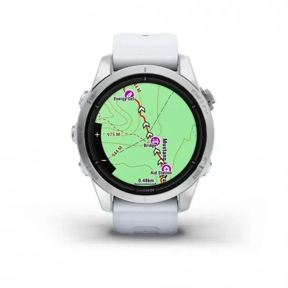 Garmin epix Pro (Gen 2) Standard Edition 42 мм, серебристый корпус, белый ремешок