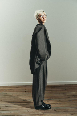 ZARA ШИРОКИЕ БРЮКИ ИЗ МЯГКОЙ ТКАНИ, СЕРЫЙ