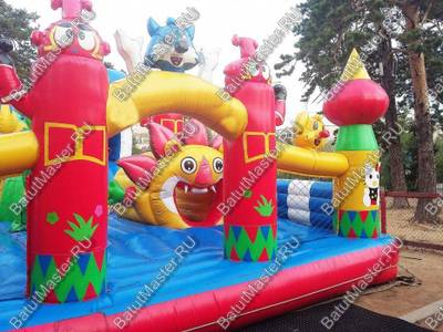 Недорогой батут "Синий дракон" 10*7*3.5 м