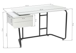 Компьютерный стол Desk 131х58х76 white / black
