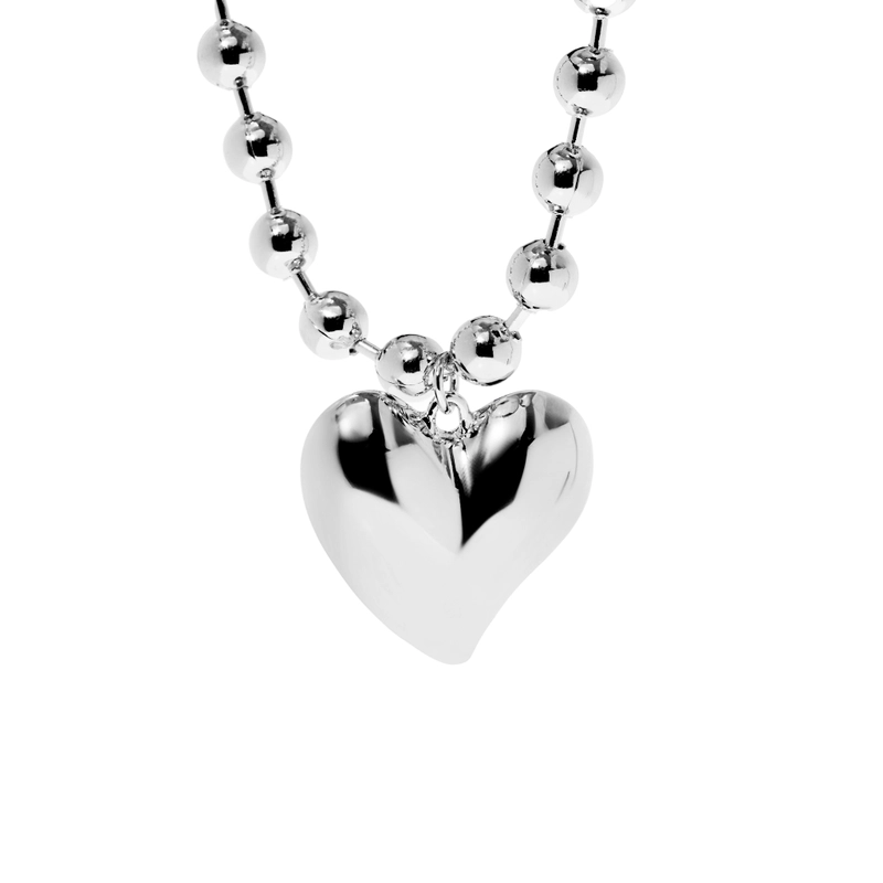 Колье Массивное Сердце – Серебро