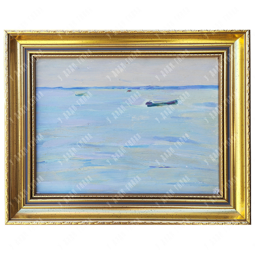 Динес Ю. С. Тихая вода. Море. Гурзуф. Этюд. Картон, масло. 1955 г.