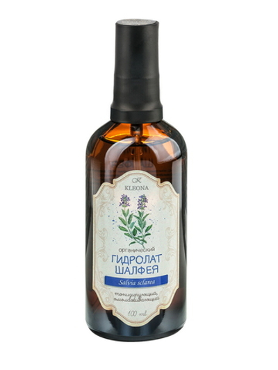 Гидролат Шалфея для лица и волос, повышает упругость, освежает, 100 мл, Kleona
