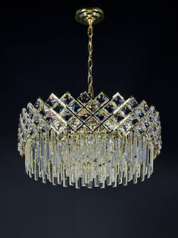 Люстра подвесная Lanbos, 9 ламп Е14, 360 Вт, до 20 кв м, золотая