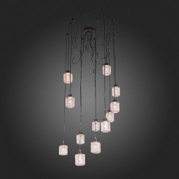 SL193.303.12 Светильник подвесной Черный/Латунь,Прозрачный E27 12*60W FORTO