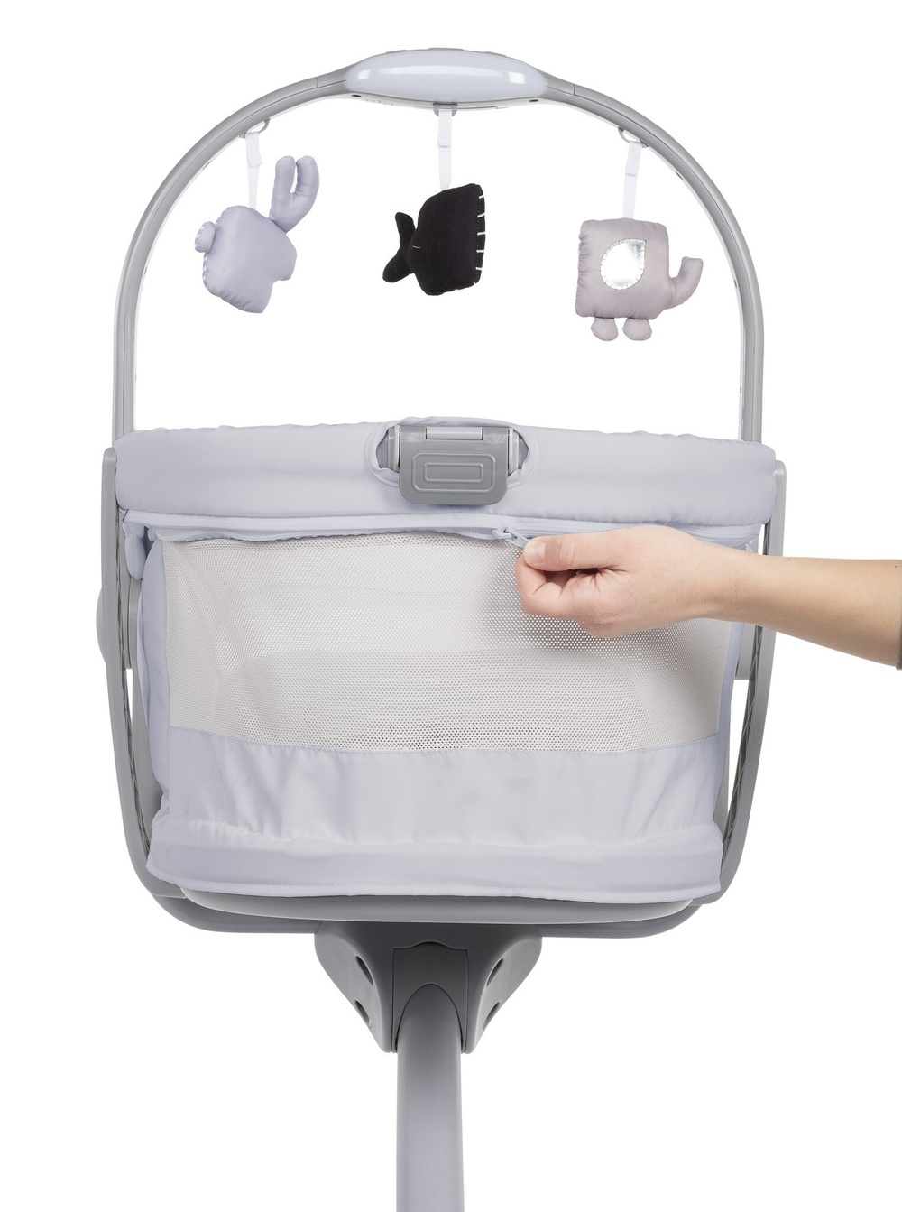 Кроватка-стульчик Chicco Baby Hug 4 в 1 Air Stone, серый