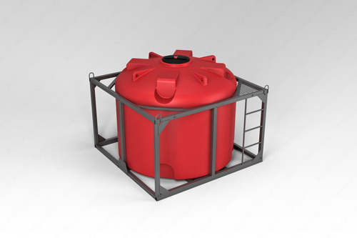 Емкость пищевая в обрешетке ЭкоПром TR 4500 л. вертикальная (215x215x178см;красный) - арт.555718