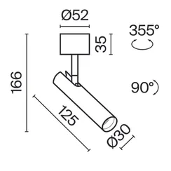 Потолочный светильник Фокус Т / Focus T 6 Вт 3000 К 36° Technical c141cl-l125-6w3k-w