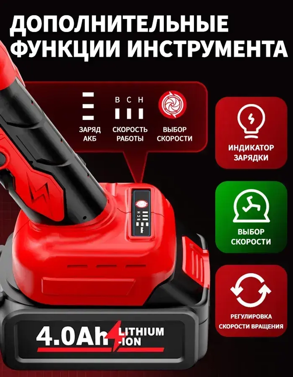 Болгарка аккумуляторная бесщеточная 21В в кейсе углошлифовальная машина, плиткорез электрический, 125ММ ушм аккумуляторная