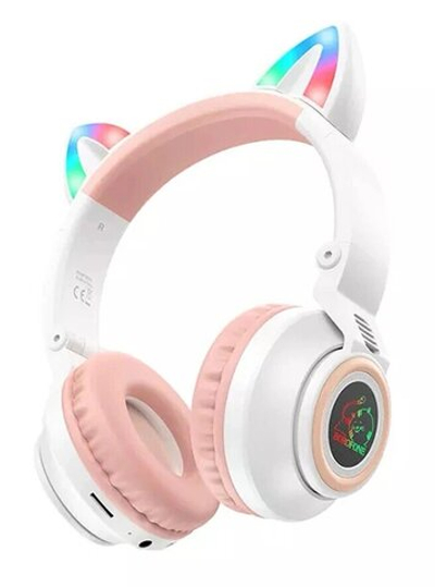 Беспроводные наушники Borofone BO18 Cat ear, Белые
