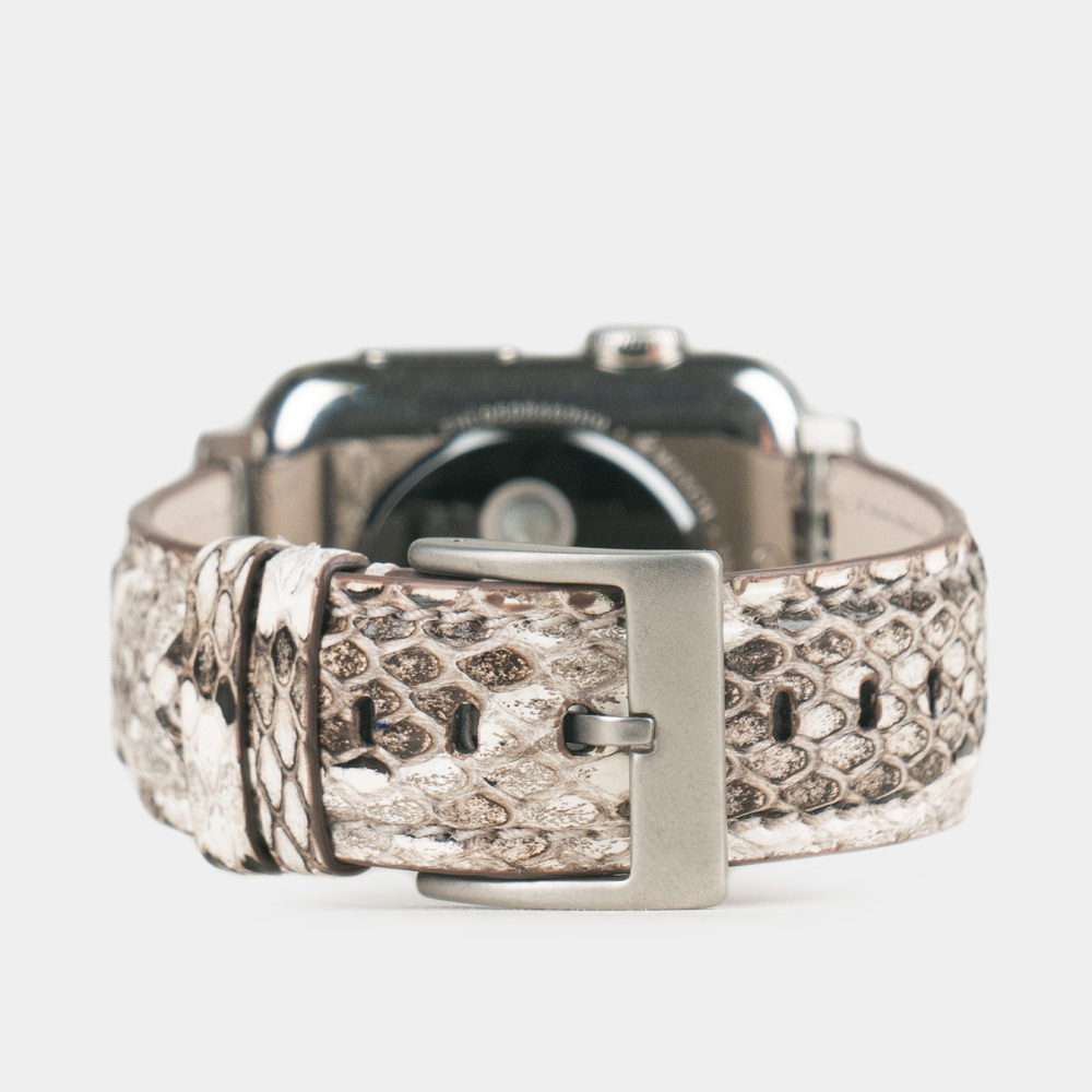 Ремешок для Apple Watch 40/41/42 mm из кожи питона, натурального цвета