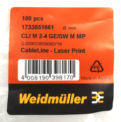 Маркер кабельный сеч. 4 х 11,3мм Weidmuller CLI M 2-4 GE/SW M MP 1733651661 (100 шт.)