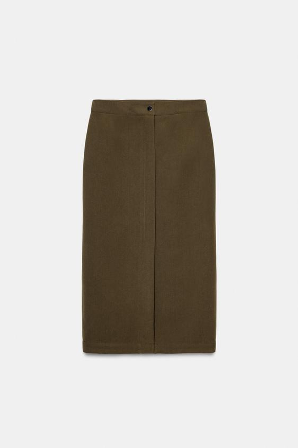 ZARA ЮБКА-КАРАНДАШ МИДИ, ТАБАЧНЫЙ