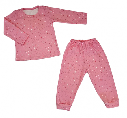 Пижама 903/85 розовая, кружки, звезды, инт.