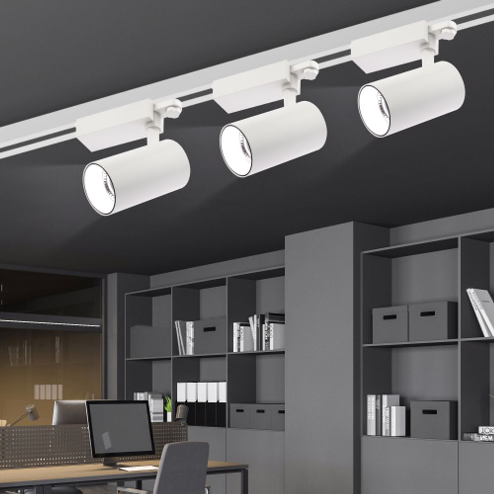 Трековый светильник трехфазный ЭРА SТR-30-36-30K-W40 светодиодный 40Вт 3000K белый | Трехфазные трековые светильники