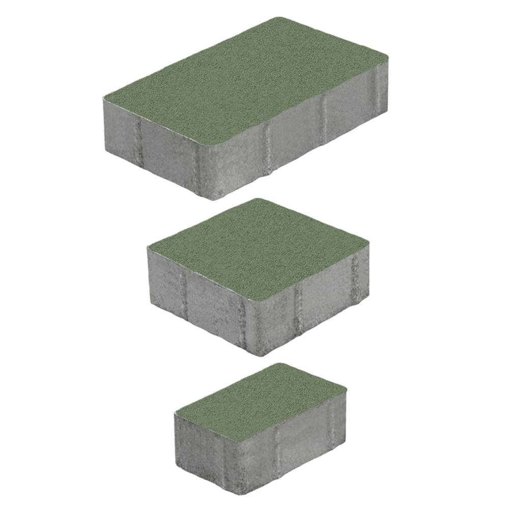 Тротуарная плитка СТАРЫЙ ГОРОД - Стандарт Зеленый, комплект из 3 видов плит